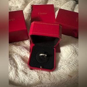 Cartier wedding band, white gold, diamond